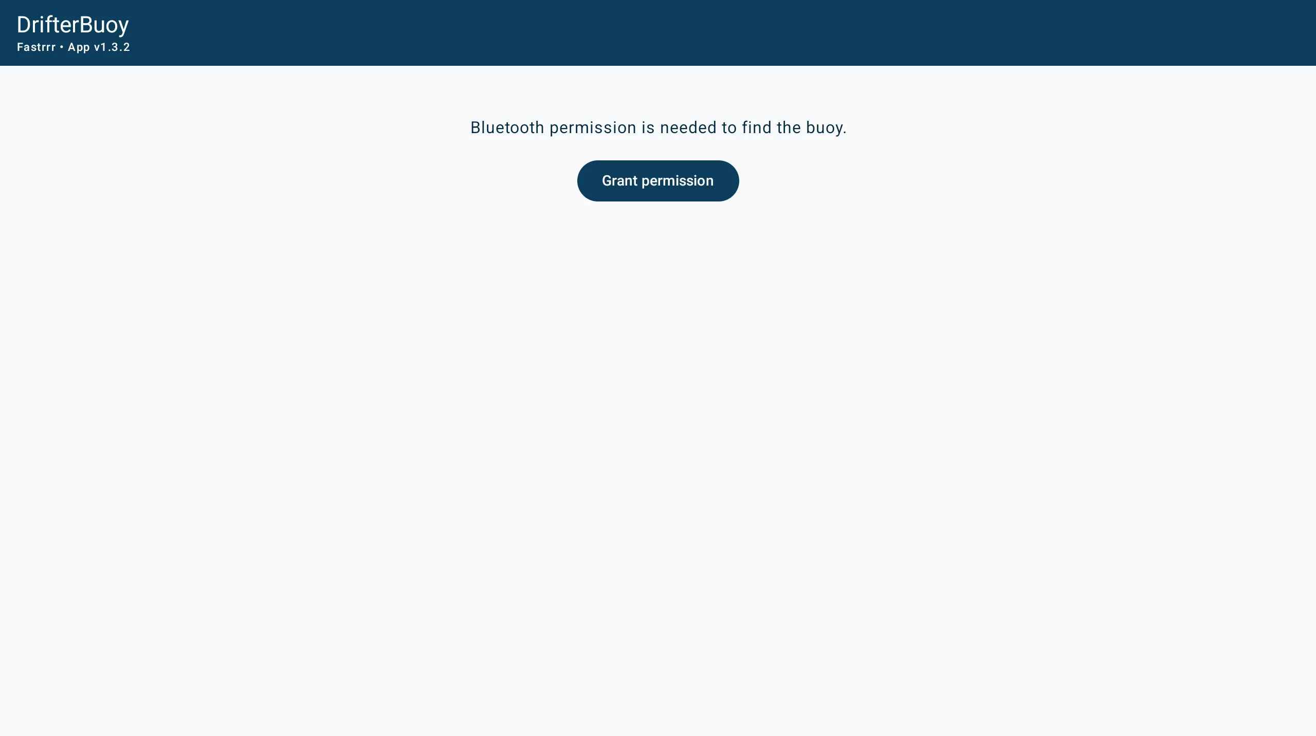The app's scan screen asking for permission, with a Grant permission button below the explanation.